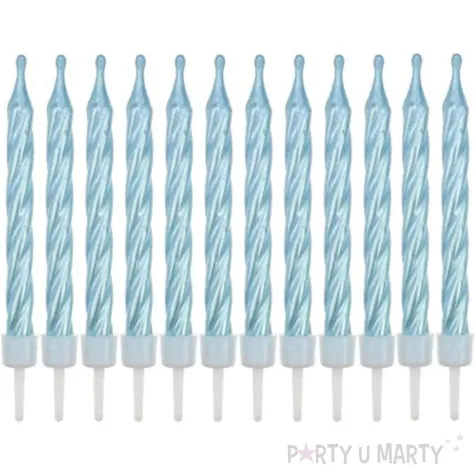 swieczki spiralne niebieskie godan 6 cm 12 szt