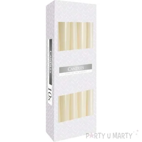 swieczki stozkowe classic kremowe bispol 10 szt