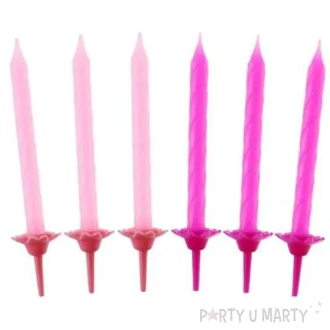 swieczki tortowe classic proste mix rozowy godan 6 cm 24 szt