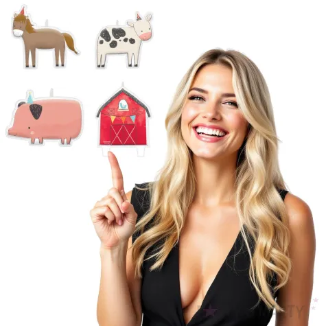 swieczki tortowe wiejskie zwierzeta amscan 4 szt