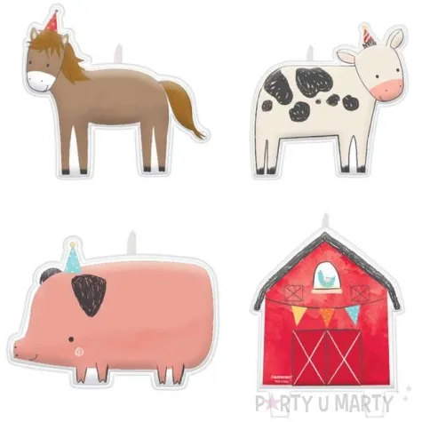 swieczki tortowe wiejskie zwierzeta amscan 4 szt