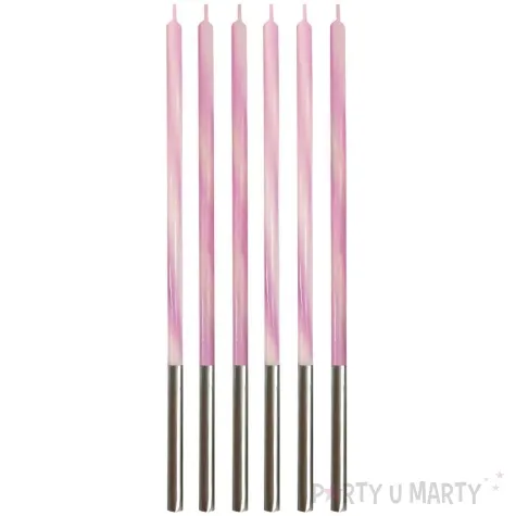 swieczki urodzinowe candy rozowy godan 15 cm 6 szt