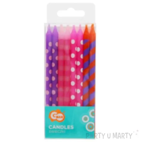 swieczki urodzinowe classic goszki i paski godan 16 szt