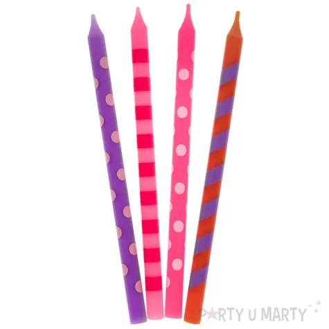 swieczki urodzinowe classic goszki i paski godan 16 szt