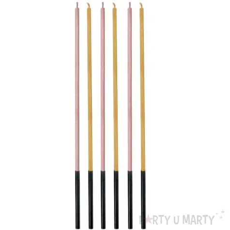 swieczki urodzinowe classic metaliczne zlote godan 6 szt