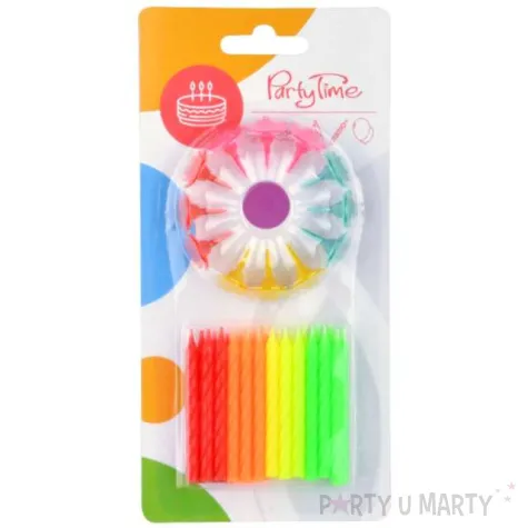 swieczki urodzinowe classic neon mix arpex 6 5 cm 24 szt