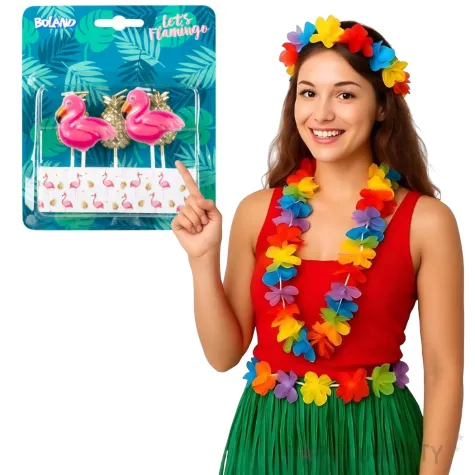 swieczki urodzinowe flamingi hawajskie boland 5 szt