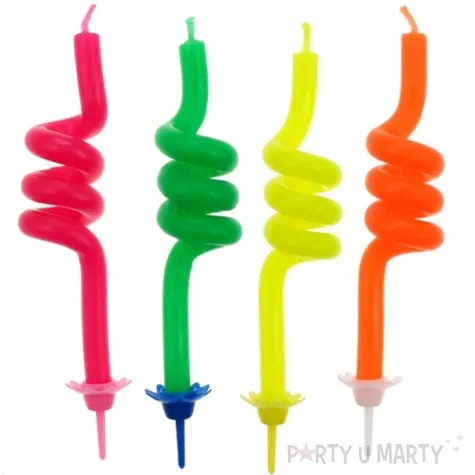 swieczki urodzinowe kolorowe spirale mix godan 4 szt