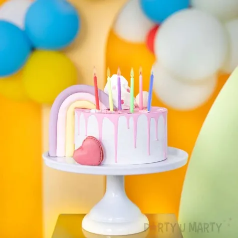 swieczki urodzinowe kolorowy plomien partypal 6 cm 6 szt