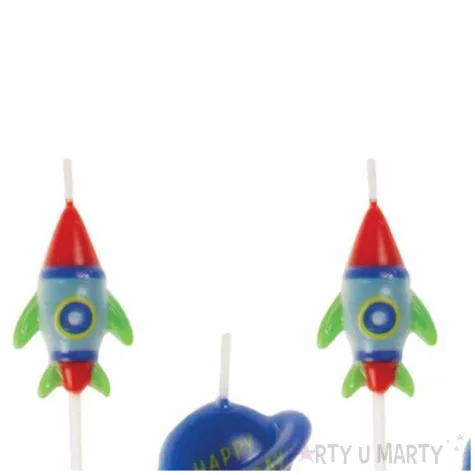 swieczki urodzinowe kosmos rakieta i saturn unique 6 szt