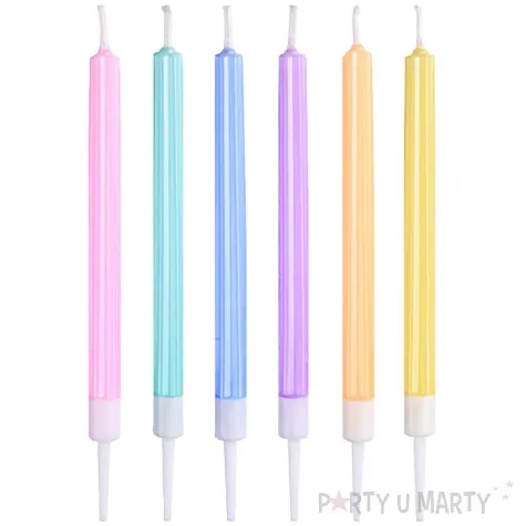 swieczki urodzinowe makaronowe metaliczne mix godan 12 5 cm 6 szt