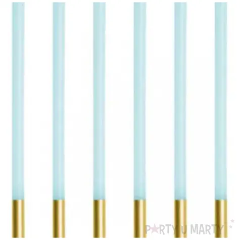 swieczki urodzinowe na tort dekoracja na urodziny blekitne pastelowe 14 cm 12 szt