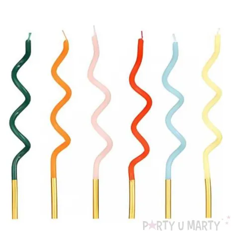 swieczki urodzinowe na tort spiralne dekoracja na urodziny teczowe 14 cm 12 szt