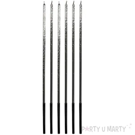 swieczki urodzinowe ombre kolorowy brokat godan 6 szt