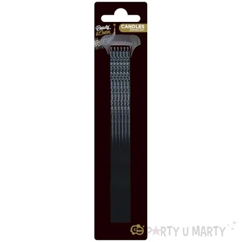 swieczki urodzinowe ombre niebieski brokat czarny godan 17 cm 6 szt