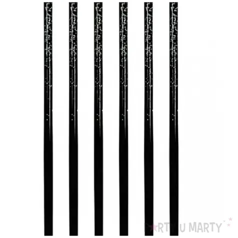 swieczki urodzinowe ombre srebrny brokat czarny godan 17 cm 6 szt