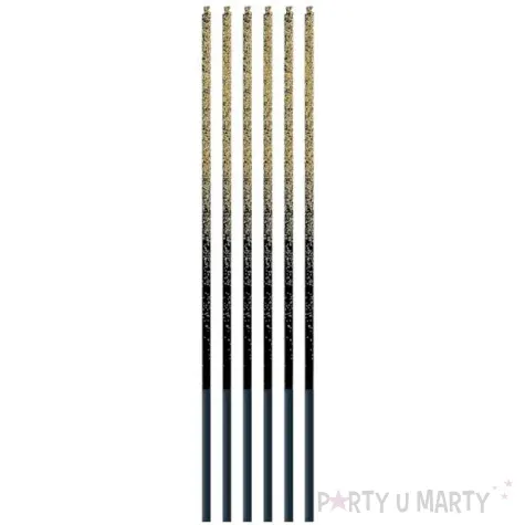 swieczki urodzinowe ombre zloty brokat godan 6 szt
