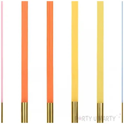 swieczki urodzinowe pastelowy mix partydeco 14 cm 10 szt