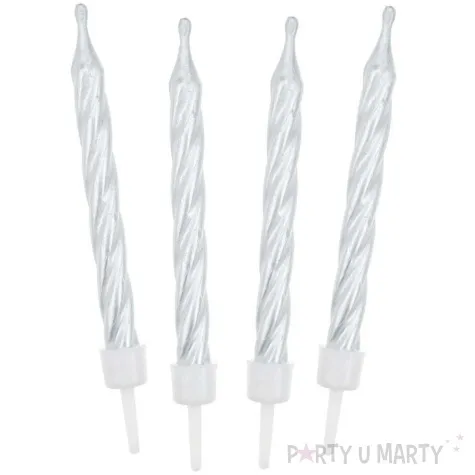 swieczki urodzinowe spiralne biale godan 12 szt