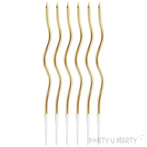 swieczki urodzinowe swiderki metaliczne zloty godan 16 cm 6 szt