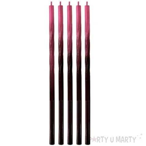 swieczki urodzinowe swiderki ombre czarno czerwone godan 5 szt