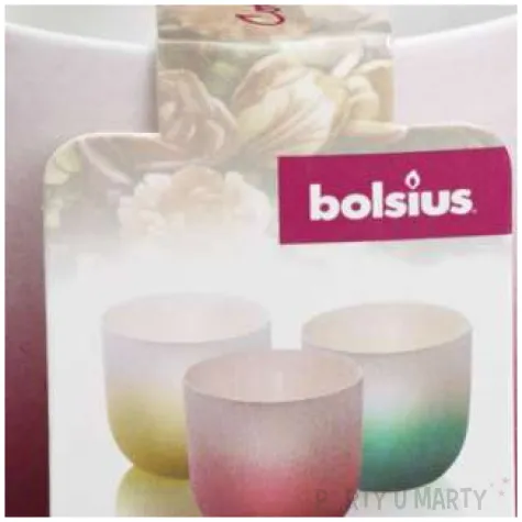 swiecznik ceramic tealight bialo bordowy bolsius 75 70 mm