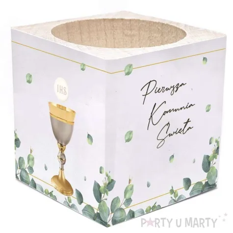 swiecznik komunia swieta eukaliptus z hostia 4 7x4 8 cm