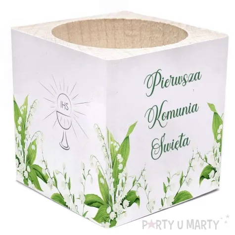 swiecznik komunia swieta konwalie 4 7x4 8 cm