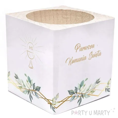 swiecznik komunia swieta mietowa geometria 4 7x4 8 cm