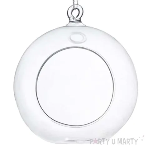swiecznik kula transparentny partydeco szklany 10 cm 4 szt