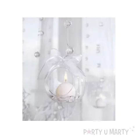 swiecznik kula transparentny partydeco szklany 10 cm 4 szt
