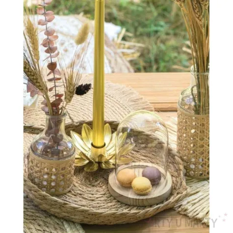 swiecznik metalowy lilia classic zloty chaks 5 x 11 5 cm