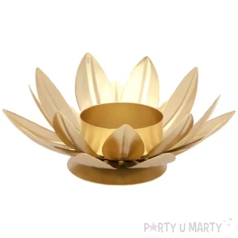 swiecznik metalowy lilia zloty chaks 5 x 11 5 cm