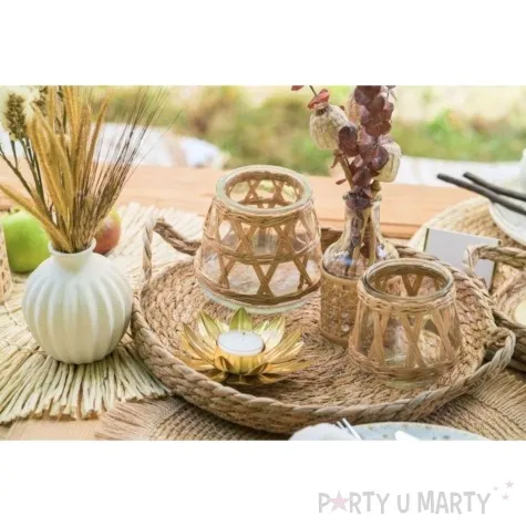 swiecznik metalowy lilia zloty chaks 5 x 11 5 cm