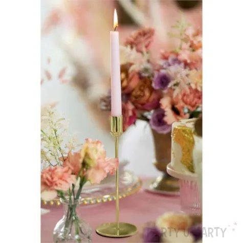 swiecznik metalowy zloty partydeco 8x22 cm
