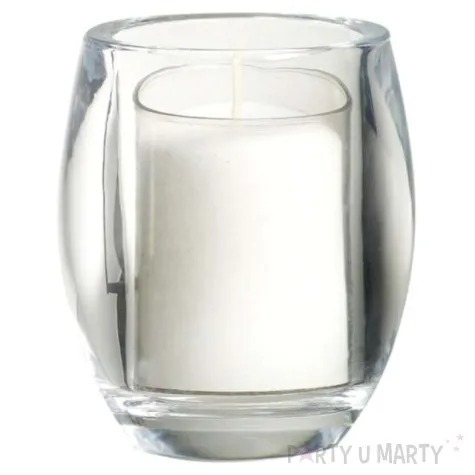 swiecznik owal z wkladem przezroczysty bolsius 9 cm