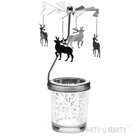 swiecznik renifery srebrzyste 18 cm gm