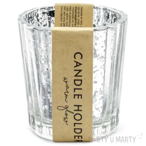 swiecznik saints srebrny partydeco szklany 6x5 5 cm 4 szt