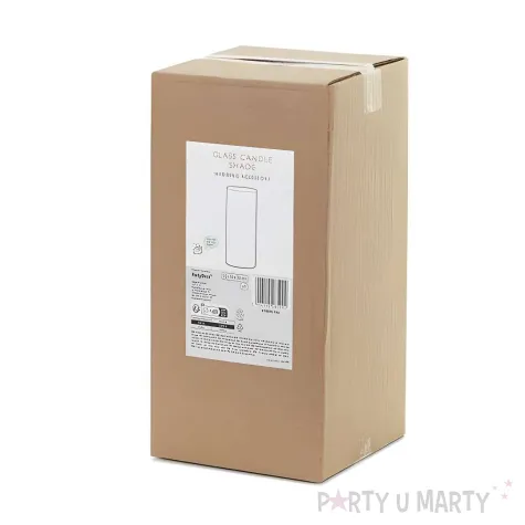 swiecznik szklany tuba dekoracja stolu na wesele urodziny komunie swieta 10x23 cm