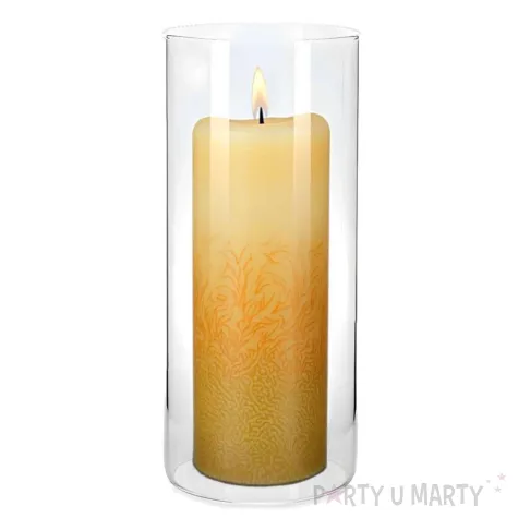 swiecznik szklany tuba dekoracja stolu na wesele urodziny komunie swieta 10x23 cm