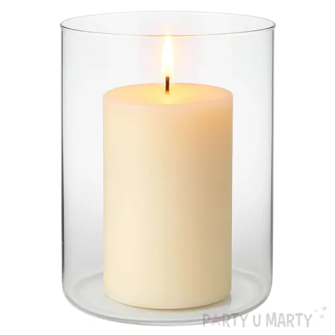 swiecznik szklany tuba dekoracja stolu na wesele urodziny komunie swieta 13x17 cm