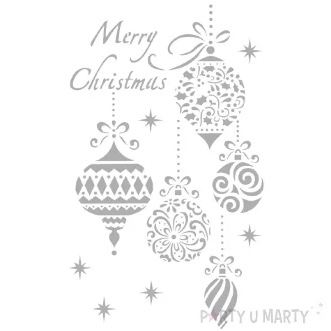 szablon dekoracyjny boze narodzenie merry christmas bombki aliga 17x26 cm