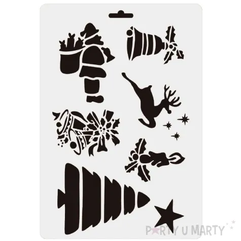 szablon dekoracyjny boze narodzenie mikolaj renifer choinka aliga 17x26 cm