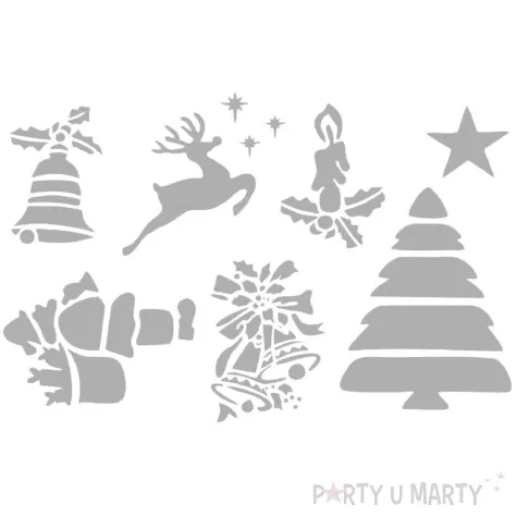 szablon dekoracyjny boze narodzenie mikolaj renifer choinka aliga 17x26 cm