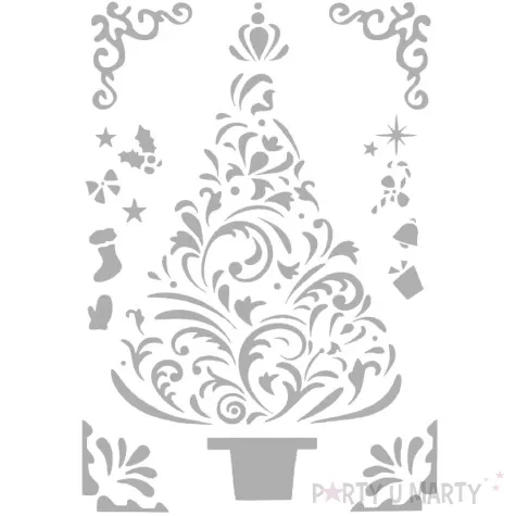 szablon dekoracyjny boze narodzenie wzorzysta choinka aliga 17x26 cm