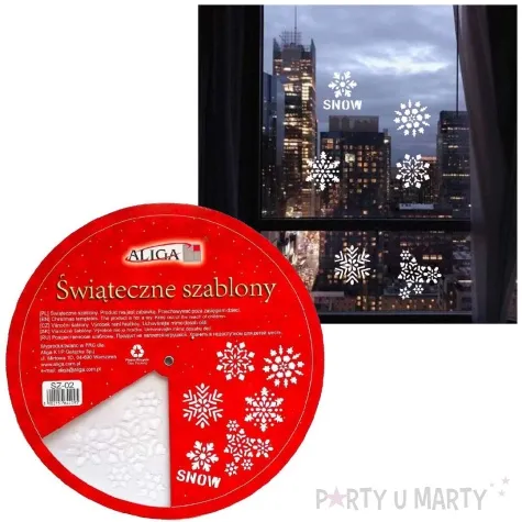 szablon dekoracyjny sniezynki snow boze narodzenie aliga 25x25 cm