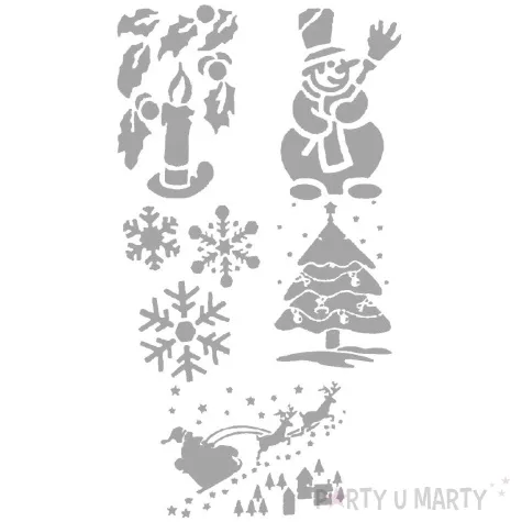 szablony dekoracyjne boze narodzenie swiety mikolaj balwanki sniezynki aliga 5 szt