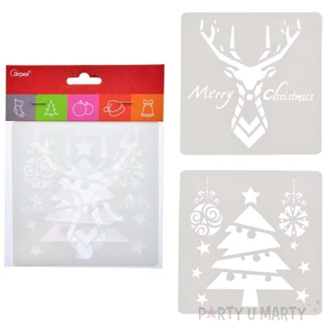 szablony dekoracyjne merry christmas arpex 13x13 cm 2 szt