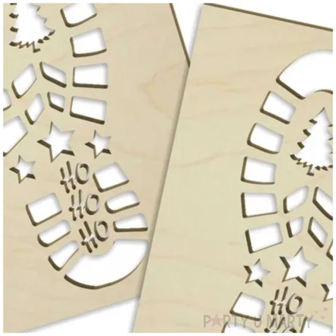 szablony do sniegu swiateczne slady butow mikolaja sklejka 2 szt