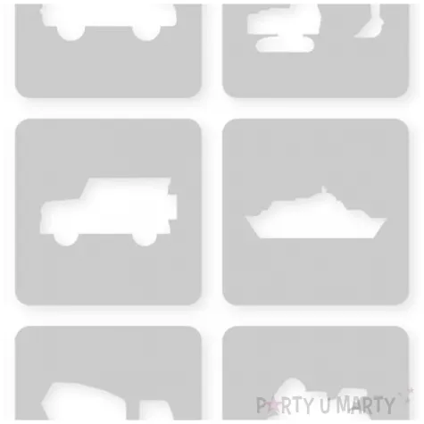 szablony do tatuazy brokatowych zmywalnych pojazdy na urodziny dzien dziecka 12 szt